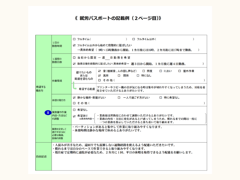就労パスポート のサンプル